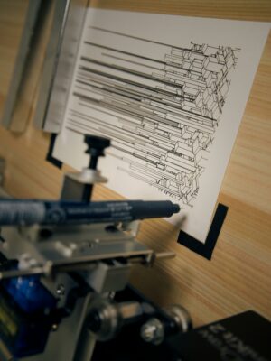 Image d'un plotter XY en action